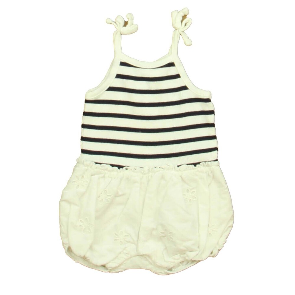 Gap Girls White | Navy Romper size: 0-3 Months